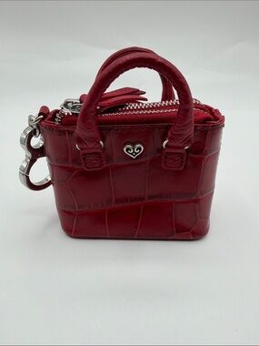 NWOT Brighton Lip Stick Red Croc Embossed Keychain Coin Purse